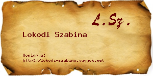 Lokodi Szabina névjegykártya